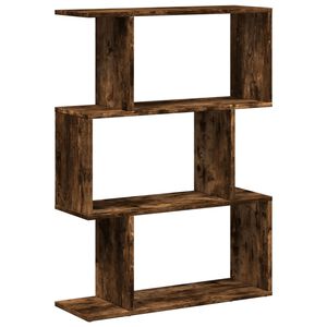vidaXL Librer&iacute;a divisora 3 niveles madera roble ahumado 70x24x97 cm