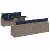 vidaXL Conjunto de sof&aacute; de jard&iacute;n 8 uds. Gris rat&aacute;n sint&eacute;tico