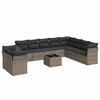 vidaXL Set de sof&aacute;s de jard&iacute;n 11 pzas y cojines rat&aacute;n sint&eacute;tico gris