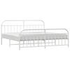 vidaXL Estructura cama sin colch&oacute;n con estribo metal blanco 193x203 cm