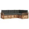 vidaXL Conjunto de sof&aacute;s de exterior 4 uds. Natural y Antracita