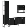 vidaXL Juego de muebles de baño 4 pzas madera contrachapada negro