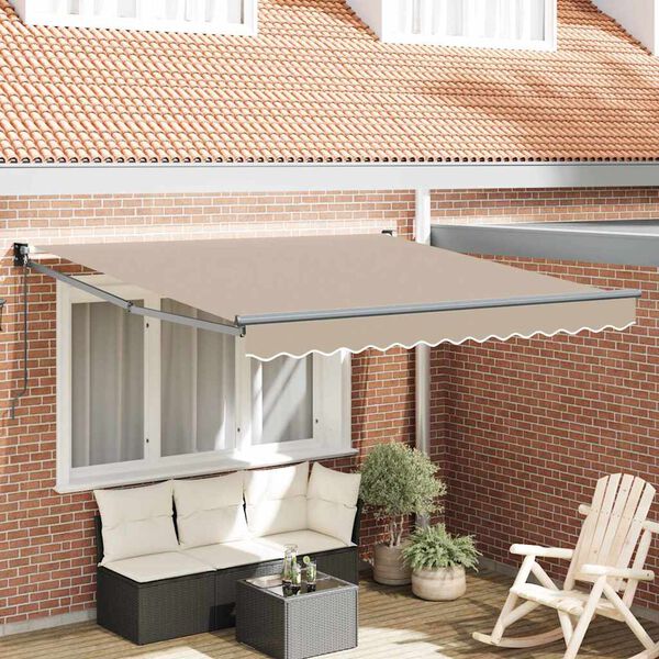 vidaXL Toldo Manual Beige 3 x 2,5 m Poliester y metal