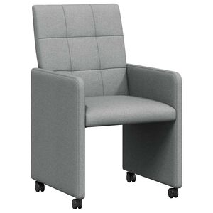 vidaXL Sillas de Comedor con Ruedas 2 uds. tela Gris claro
