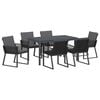 vidaXL Conjunto de Comedor de Jard&iacute;n 7 uds. Antracita rat&aacute;n sint&eacute;tico