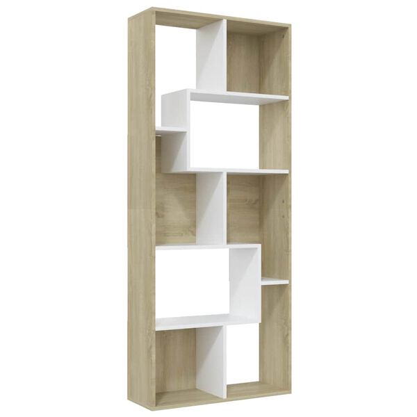 vidaXL Estanter&iacute;a de madera contrachapada blanco y roble 67x24x161 cm