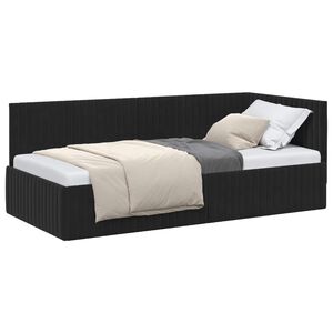 vidaXL Estructura de cama en esquina Negro 90 cm x 200 cm Terciopelo