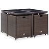 vidaXL Set comedor de jardín 9 piezas y cojines ratán sintético marrón