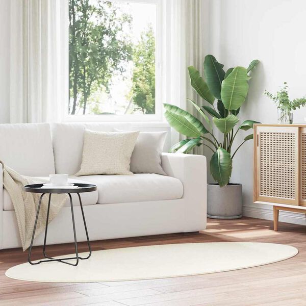 vidaXL Alfombras de &aacute;rea HUARTE Crema 100 x 200 cm 100% Poli&eacute;ster