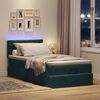 vidaXL Cama otomana con colch&oacute;n y LED terciopelo verde oscuro 90x200cm