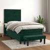 vidaXL Cama box spring con colch&oacute;n terciopelo verde oscuro 90x200 cm