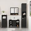 vidaXL Juego de muebles de ba&ntilde;o 3 pzas madera contrachapada negro