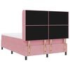 vidaXL Cama con Box Spring LED y Colch&oacute;n Rosa 160 x 200 cm Terciopelo