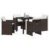 vidaXL Conjunto de Comedor de Jard&iacute;n 5 pcs Marr&oacute;n rat&aacute;n sint&eacute;tico