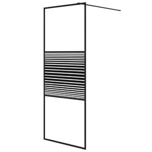 vidaXL Mampara de ducha vidrio ESG transparente negro 80x195 cm