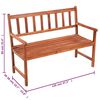 vidaXL Banco de jardín con cojín madera maciza de acacia 120 cm