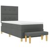 vidaXL Cama tipo Box Spring con colch&oacute;n Gris oscuro 80 x 200 cm tela