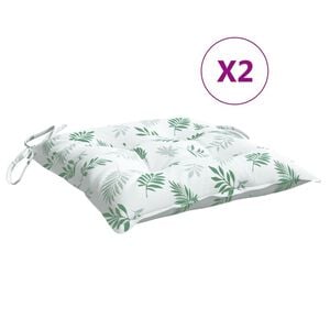 vidaXL Cojines de silla 2 uds tela Oxford estampado hojas 50x50x7 cm