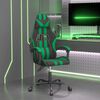 vidaXL Silla gaming cuero sint&eacute;tico negro y verde