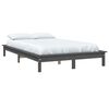 vidaXL Estructura de cama de madera maciza de pino gris 140x190 cm