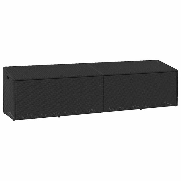 vidaXL Caja de almacenaje de jardín ratán sintético negro 220x50x58 cm