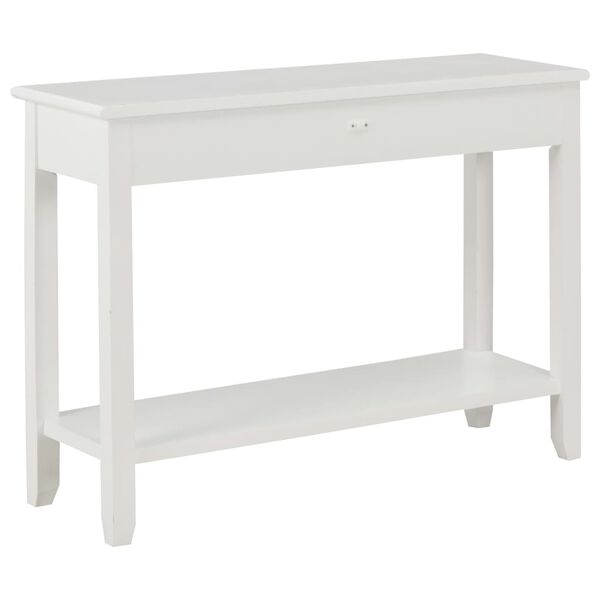 vidaXL Mesa consola de madera blanco 110x35x80 cm
