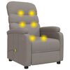 vidaXL Sillón de masaje reclinable de tela gris taupé