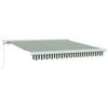 vidaXL Toldo retr&aacute;ctil Verde y blanco 350 x 250 cm Lona y Aluminio