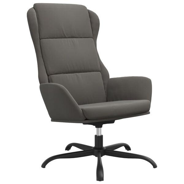 vidaXL Sill&oacute;n de relax de cuero sint&eacute;tico de ante gris oscuro
