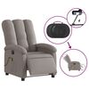 vidaXL Sill&oacute;n reclinable de masaje el&eacute;ctrico tela gris taupe