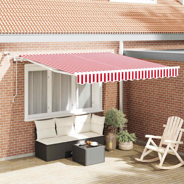 vidaXL Toldo Retr&aacute;ctil Rojo y 350 x 250 cm Poli&eacute;ster y metal