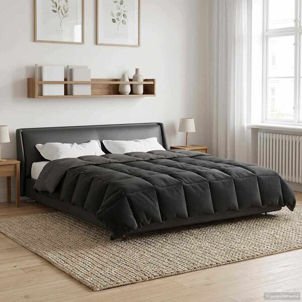 vidaXL Edred&oacute;n de Todo el A&ntilde;o Gris Claro 200 x 240 cm Microfibra