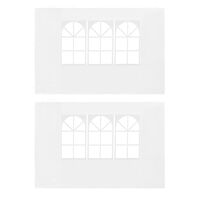 vidaXL Paredes laterales de carpa de fiesta con ventana 2uds PE blanco