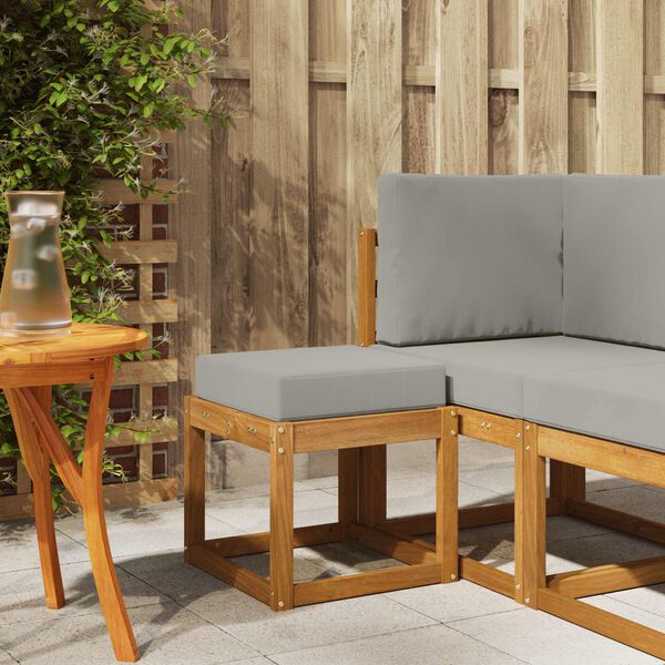 vidaXL Banco de taburete Gris Natural y Claro 43 x 43 x 37 cm