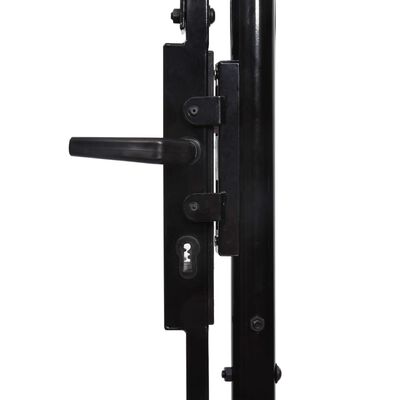vidaXL Cancela de valla doble puerta con puntas acero negro 3x1,75 m