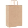 vidaXL Bolsas de papel con asas 250 uds marr&oacute;n 32x17x44 cm