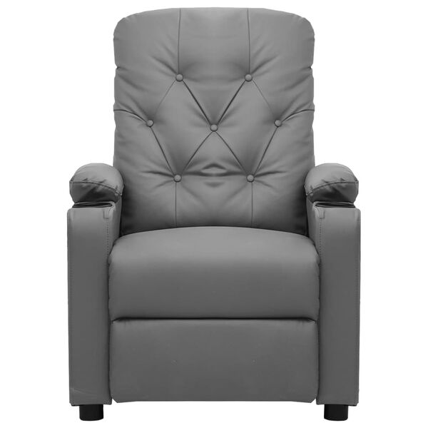 vidaXL Sill&oacute;n de masaje de cuero sint&eacute;tico gris