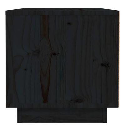 vidaXL Mesita de noche madera maciza de pino negro 40x34x35 cm