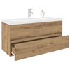 vidaXL Mueble para lavabo con lavabo integrado y grifo roble artesanal