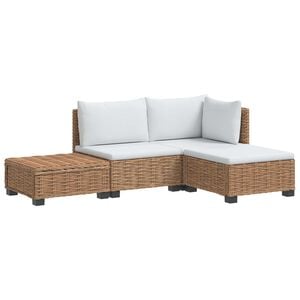 vidaXL 4 uds. Conjunto de Lounge de Rat&aacute;n con Cojines GENDT Natural