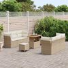 vidaXL Conjunto de sof&aacute; de jard&iacute;n 9 pcs Beige rat&aacute;n sint&eacute;tico
