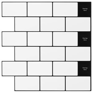 vidaXL Azulejo de metro 50 uds. Negro 30 x 30 cm Poliuretano y PET