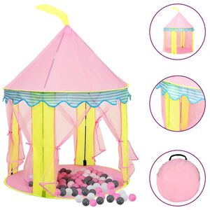 vidaXL Tienda de juegos para ni&ntilde;os con 250 bolas rosa 100x100x127 cm