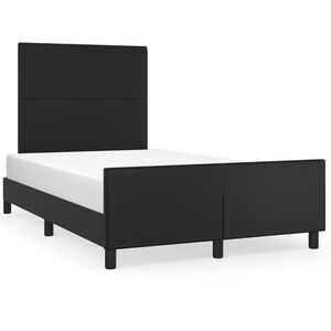 vidaXL Estructura de cama sin colch&oacute;n cuero sint&eacute;tico negro 120x200 cm