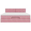 vidaXL Estructura cama otomana con colch&oacute;n terciopelo rosa 180x200 cm