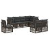 vidaXL Conjunto de sof&aacute;s de jard&iacute;n 8 uds. Gris rat&aacute;n sint&eacute;tico