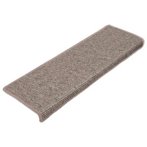vidaXL Felpudos para escaleras 15 uds 65x21x4 cm Beige oscuro