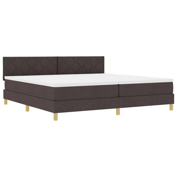 vidaXL Cama tipo Box Spring Marr&oacute;n Oscuro 200 x 200 cm tela