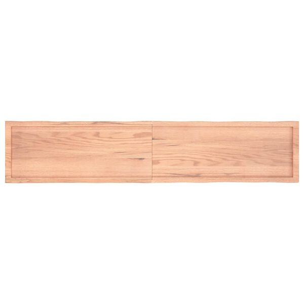 vidaXL Tablero mesa madera tratada borde natural marr&oacute;n 200x40x(2-6)cm