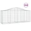 vidaXL Cestas de gaviones 18 uds forma de arco hierro 200x50x80/100 cm